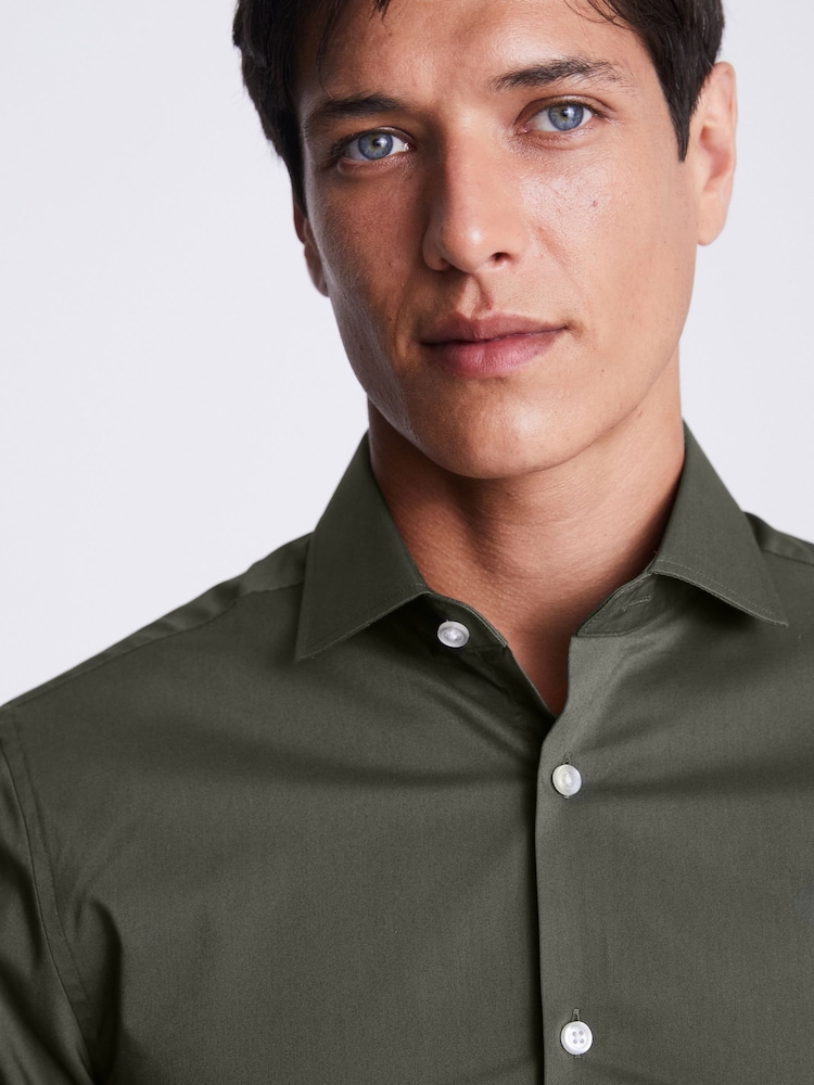 MOSS Green Chrome Slim Stretch Shirt - Image 2 of 5