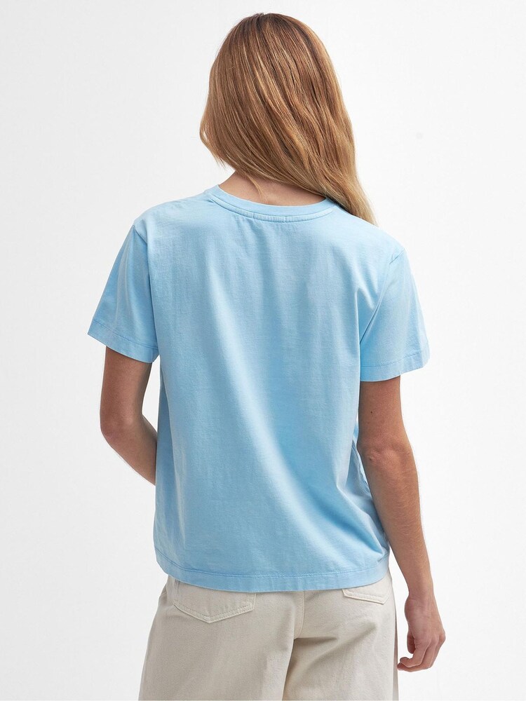 Barbour® Blue Slim Fit Ella Varsity 100% Cotton T-Shirt - Image 2 of 5 Barbour® Blue Slim Fit Ella Varsity 100% Cotton T-Shirt - Image 2 of 5