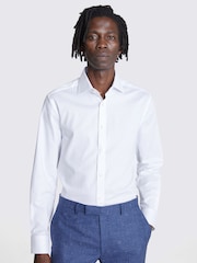 MOSS White Dobby Stretch Shirt - Image 1 of 5