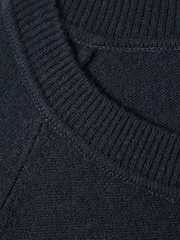 Reiss Navy Andi Oversized Wool Blend Crew Neck Jumper - Image 6 of 6