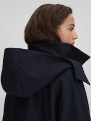 Reiss Navy Peyton Cotton Parka Coat - Image 6 of 7