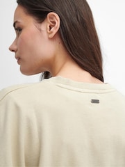 Barbour® Beige Ella Varsity 100% Cotton Sweatshirt - Image 5 of 6