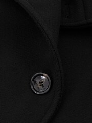 Reiss Black Blair Wool Blend Double Breasted Long Coat - Image 6 of 6