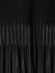 Reiss Black Tilly Knitted Sheer Flared Midi Skirt - Image 6 of 6