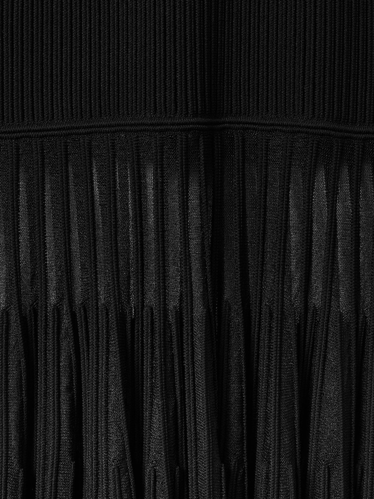 Reiss Black Tilly Knitted Sheer Flared Midi Skirt - Image 6 of 6