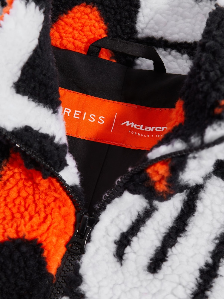 Reiss x McLaren F1 Team Black Multi McLaren F1 Zip-Through Fleece Jacket - Image 10 of 10 Reiss x McLaren F1 Team Black Multi McLaren F1 Zip-Through Fleece Jacket - Image 10 of 10
