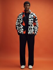 Reiss x McLaren F1 Team Black Multi McLaren F1 Zip-Through Fleece Jacket - Image 4 of 10