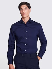 MOSS Blue Slim Stretch Shirt - Image 1 of 5