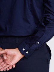 MOSS Blue Slim Stretch Shirt - Image 3 of 5