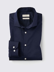 MOSS Blue Slim Stretch Shirt - Image 4 of 5