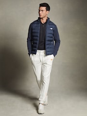 Reiss x McLaren F1 Team Airforce Blue McLaren F1 Hybrid Quilt and Jersey Jacket - Image 3 of 7