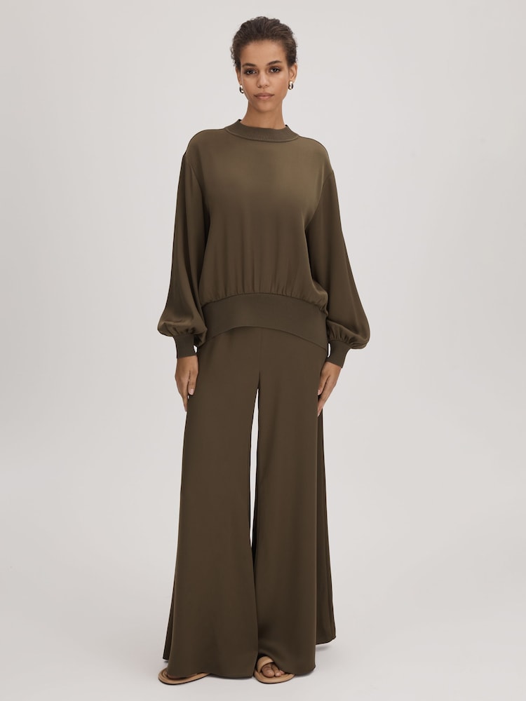 Florere Wide Leg Satin Trousers - Image 1 of 5