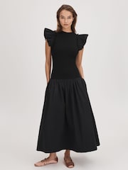 Florere Ruffle Sleeve Midi Dress - Image 1 of 5