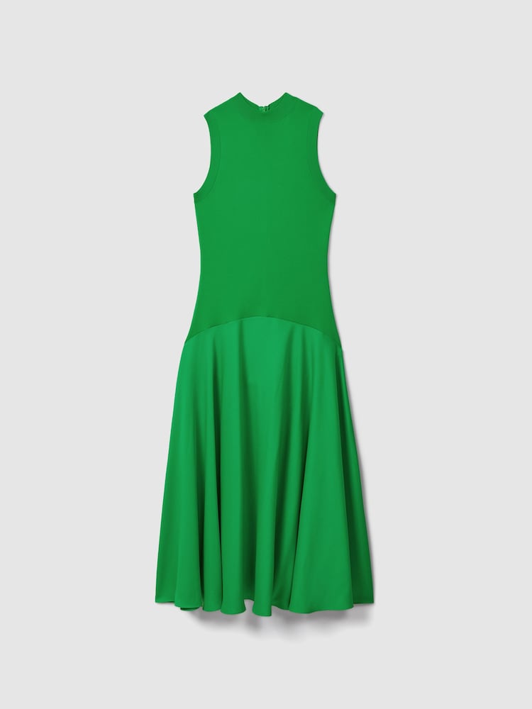 Verde brillante - Vestido a media pierna ajustado y con vuelo de Florere - Imagen 2 de 7 Verde brillante - Vestido a media pierna ajustado y con vuelo de Florere - Imagen 2 de 7