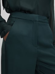Reiss Green Lula Satin Wide Leg Trousers - Image 4 of 6