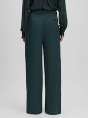 Reiss Green Lula Satin Wide Leg Trousers - Image 5 of 6