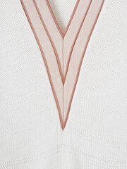 Reiss Light Pink Tor Contrast V-Neck Jumper - Image 6 of 6