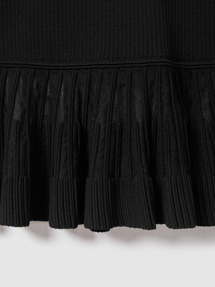 Reiss Teagan Gestricktes, durchsichtiges, ausgestelltes Minikleid - Bild 6 von 6 Reiss Teagan Gestricktes, durchsichtiges, ausgestelltes Minikleid - Bild 6 von 6