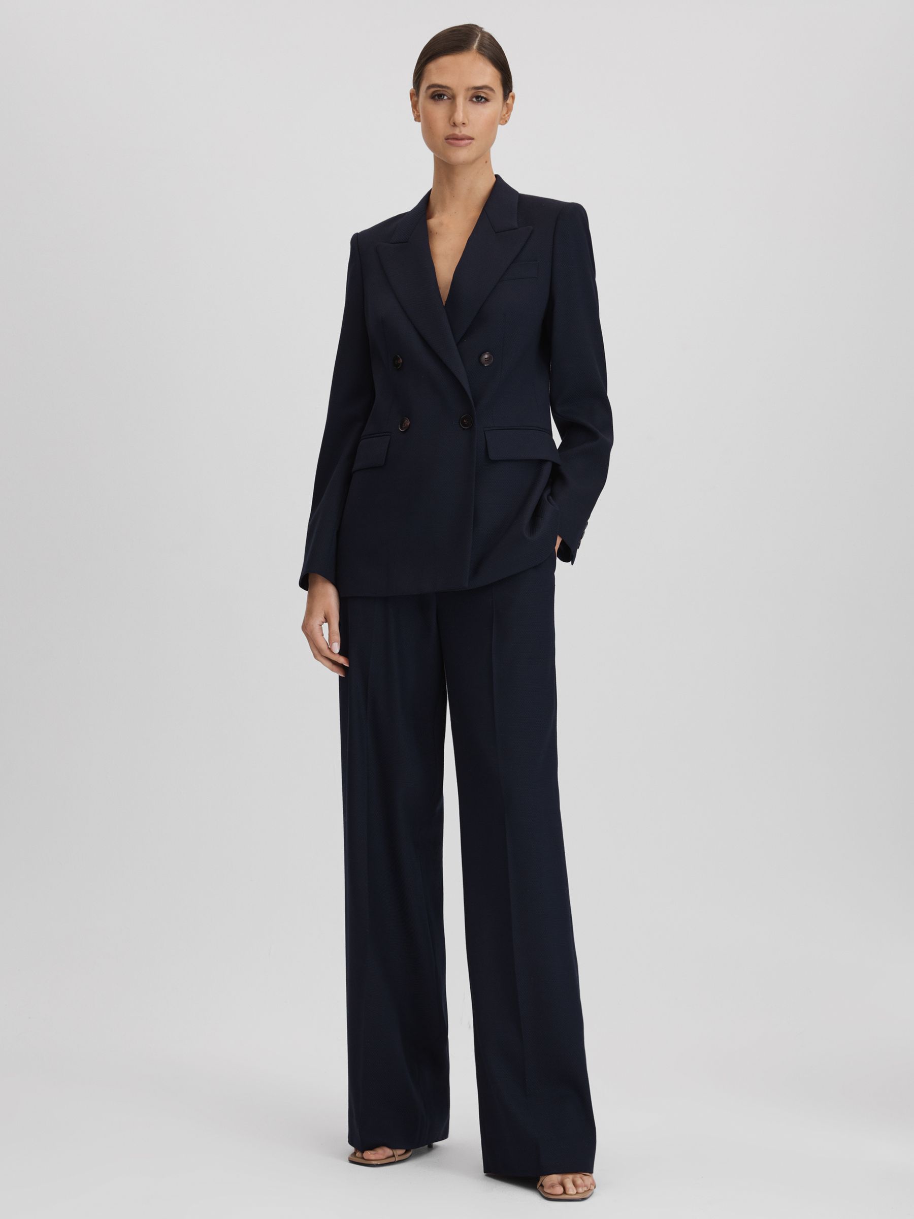 Buy Reiss Navy Harley Wool Blend Double Breasted Suit Blazer from Next Luxembourg