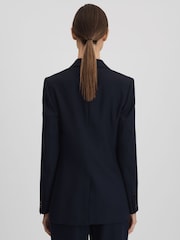 Reiss Navy Harley Wool Blend Double Breasted Suit Blazer - Image 5 of 7
