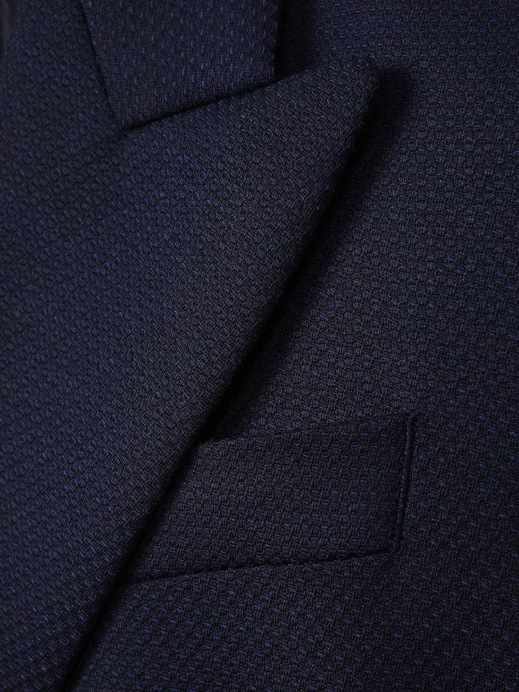 Reiss Navy Harley Wool Blend Double Breasted Suit Blazer - Image 7 of 7