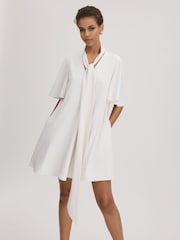 Florere Tie Neck Mini Dress - Image 1 of 6