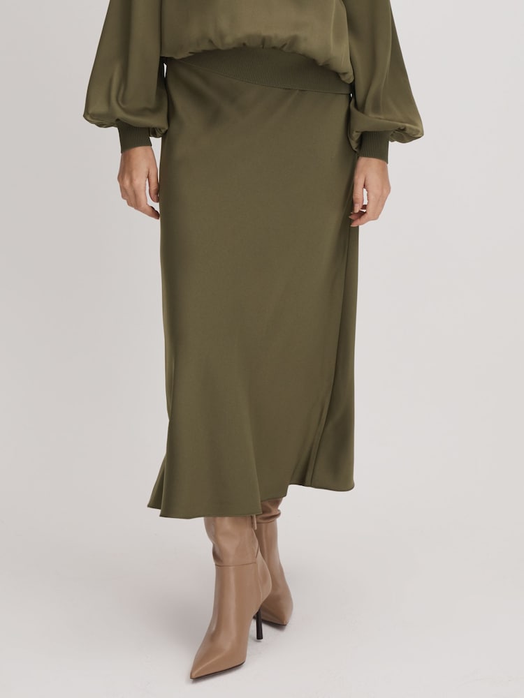 Florere Satin Midi Skirt - Image 1 of 6
