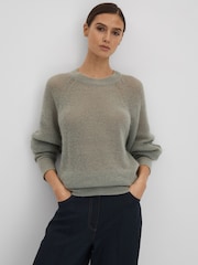 Reiss Sage Mae Oversized Crew Neck Jumper - Image 1 of 7