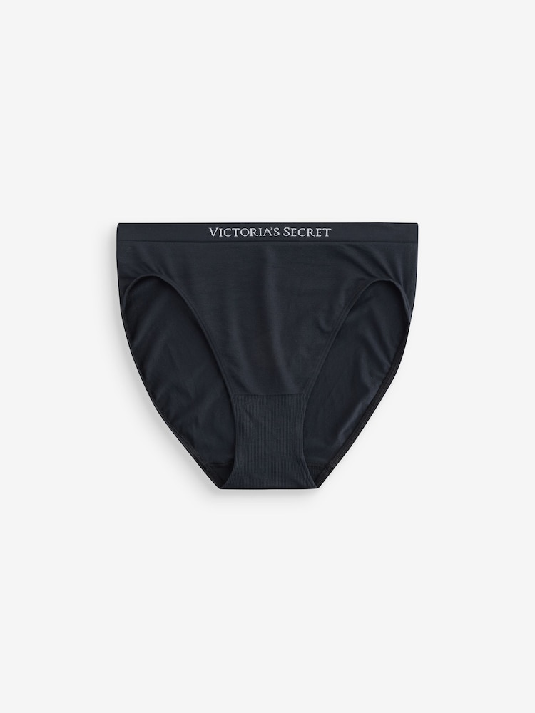 Victoria's Secret Black Brief Logo 4 Pack Knickers - Image 2 of 4