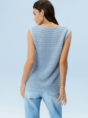 Blue Metallic Sleeveless Vest - Image 3 of 6