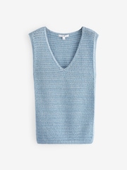 Blue Metallic Sleeveless Vest - Image 5 of 6