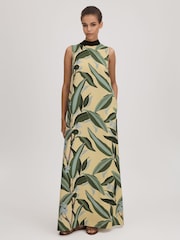 Florere Printed High Neck Maxi Dress - Image 1 of 8