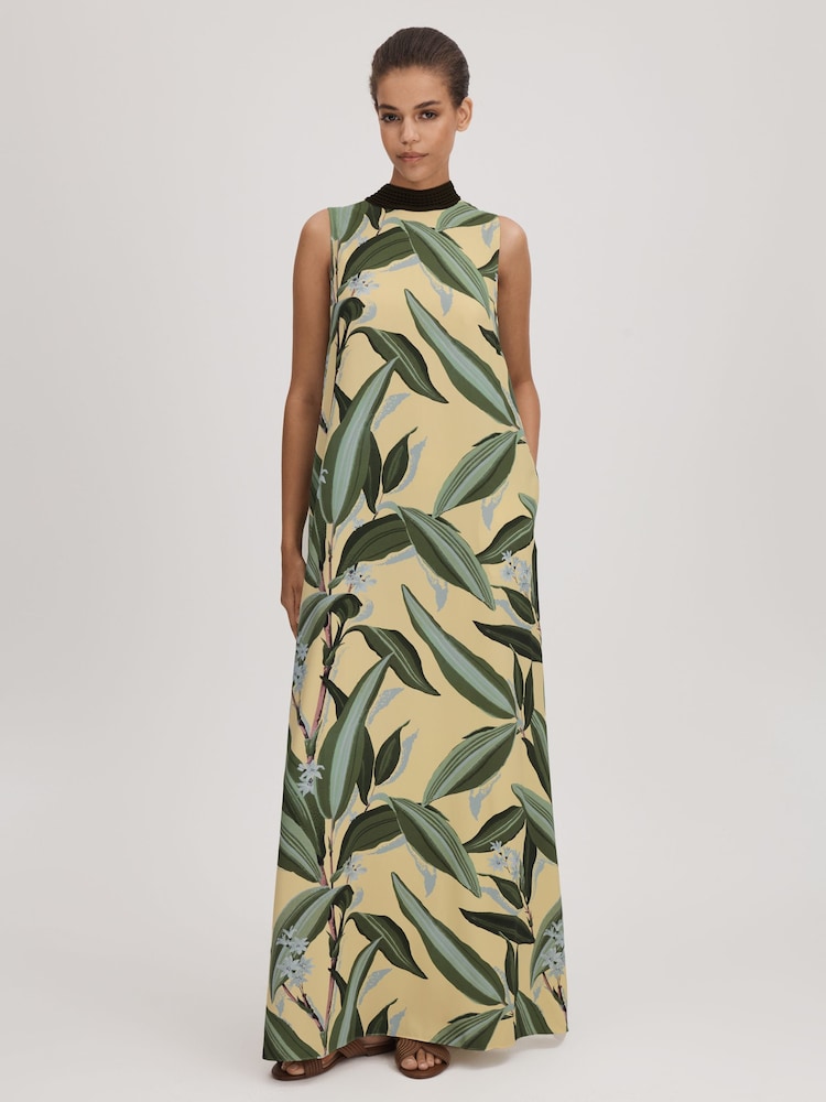 Florere Printed High Neck Maxi Dress - Image 1 of 8
