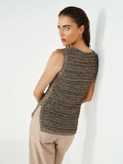 Gold Metallic Sleeveless Vest - Image 2 of 6