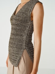 Gold Metallic Sleeveless Vest - Image 3 of 6