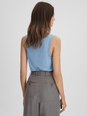 Reiss Blue Riley Silk Front Vest - Image 4 of 5