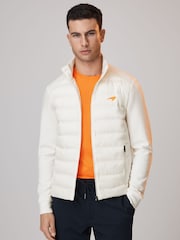 Reiss x McLaren F1 Team White McLaren F1 Hybrid Quilt and Jersey Jacket - Image 1 of 10