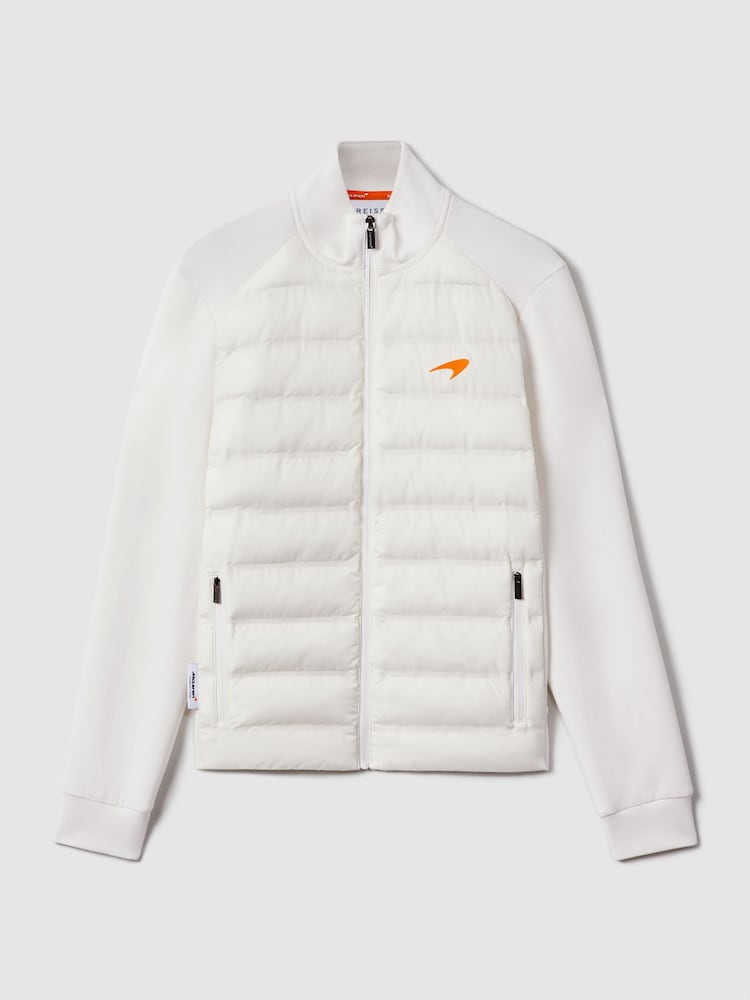 Reiss x McLaren F1 Team White McLaren F1 Hybrid Quilt and Jersey Jacket - Image 2 of 10
