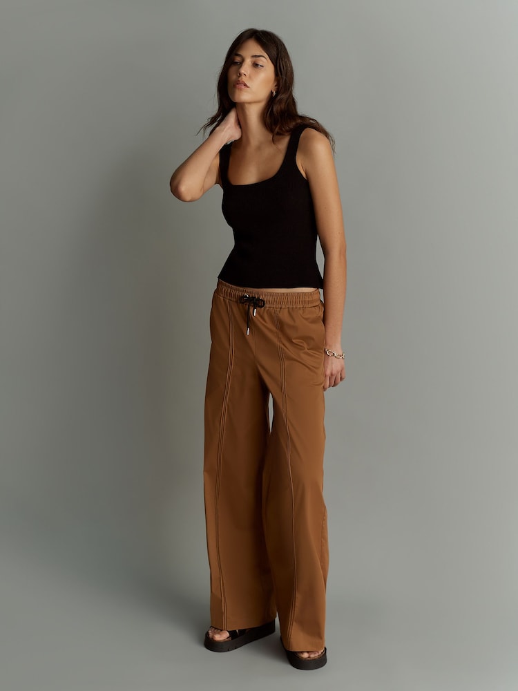 Black Linen Square Neck Vest - Image 2 of 7