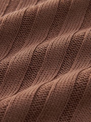 Brown Linen Blend T-Shirt - Image 5 of 5