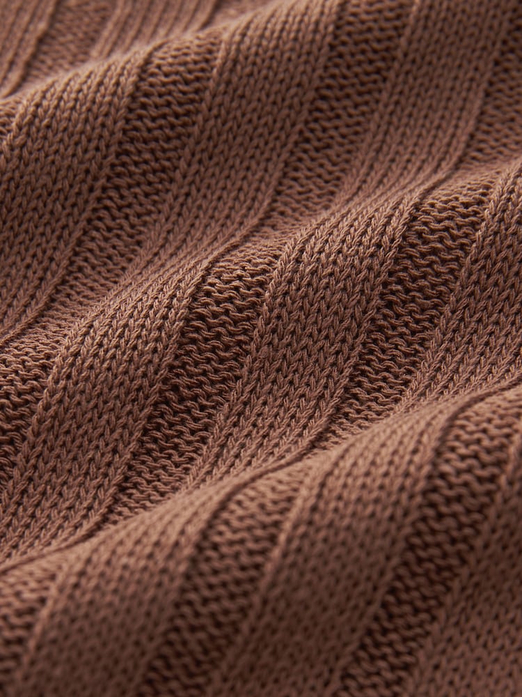 Brown Linen Blend T-Shirt - Image 5 of 5