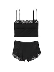 Victoria's Secret Black Straight Neck Modal Cami Set - Image 3 of 3