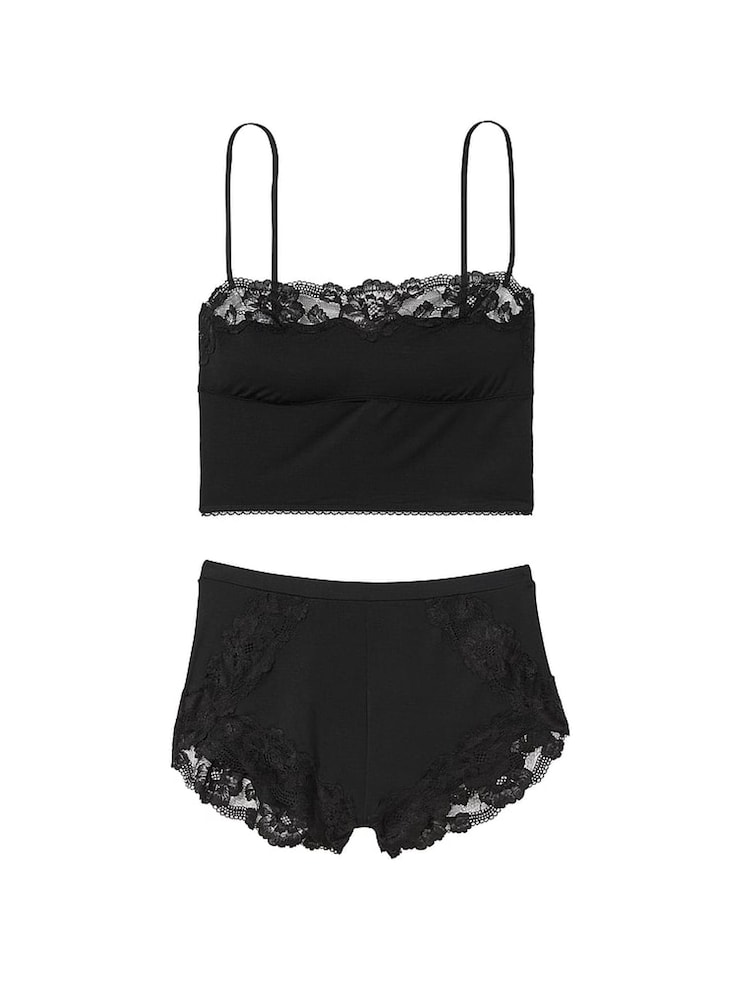 Victoria's Secret Black Straight Neck Modal Cami Set - Image 3 of 3