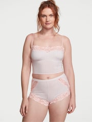 Victoria's Secret Purest Pink Stripe Straight Neck Modal Cami Set - Image 1 of 3