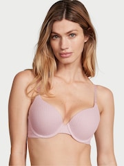 Victoria's Secret Pale Plum Purple Ribbed Full Cup Push Up Bra - Image 1 of 3