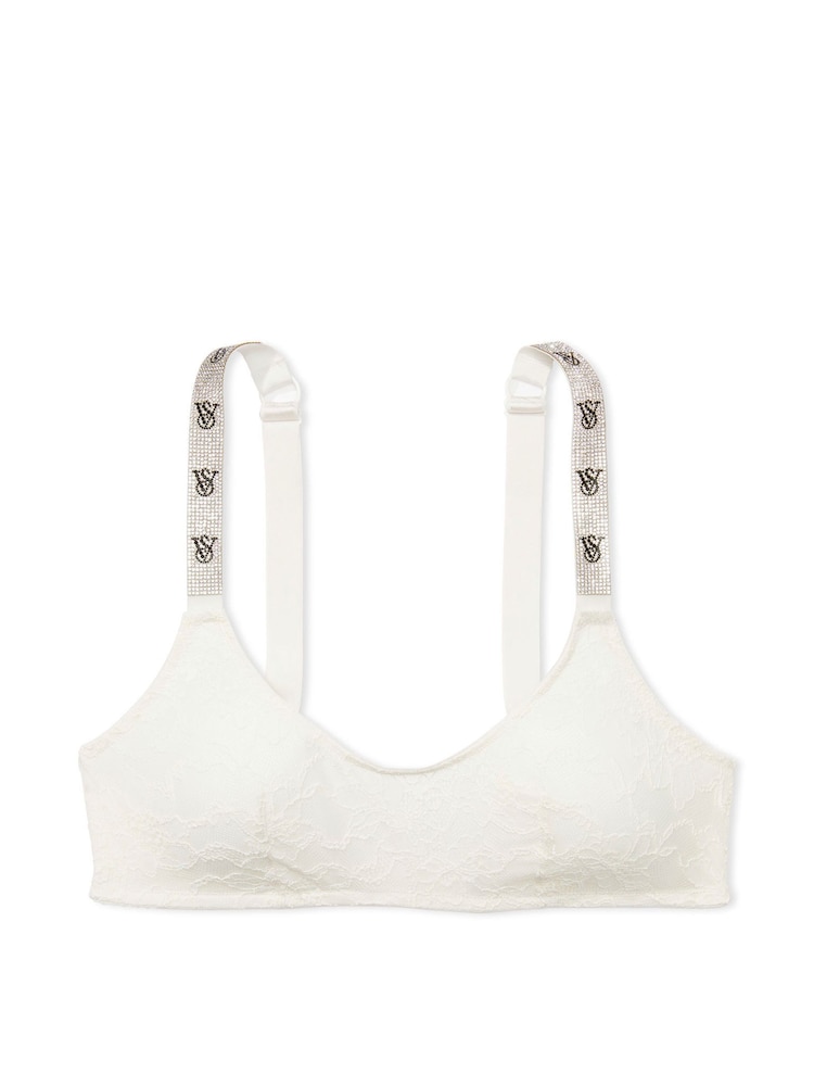 Victoria's Secret Coconut White Lace Monogram Shine Strap Bralette - Image 3 of 3