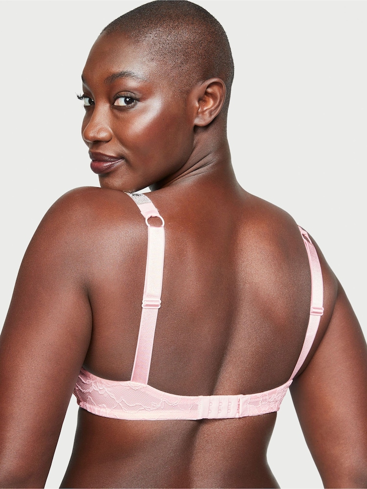 Victoria's Secret Pretty Blossom Pink Lace Shine Strap Bralette - Image 2 of 3 Victoria's Secret Pretty Blossom Pink Lace Shine Strap Bralette - Image 2 of 3