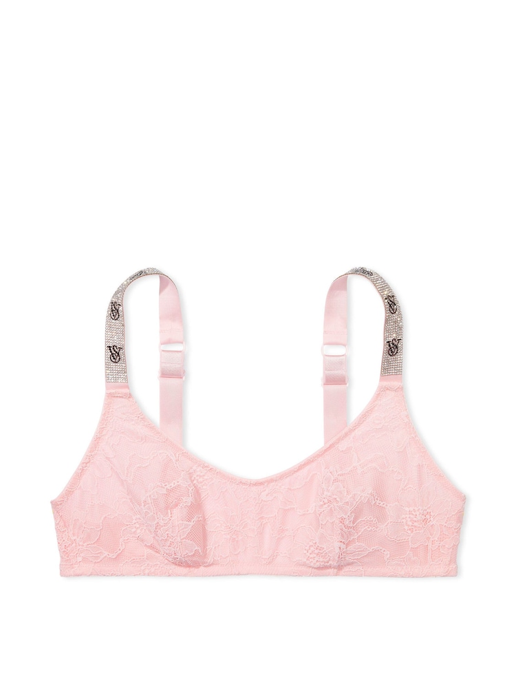 Victoria's Secret Pretty Blossom Pink Lace Shine Strap Bralette - Image 3 of 3
