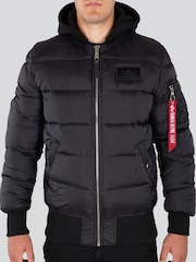 Alpha Industries MA-1 ZH Back Print Puffer Black 100% Cotton Jacket - Image 1 of 4