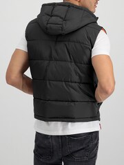 Alpha Industries Hooded Black Puffer Vest  Jacket - Image 2 of 5